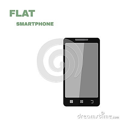 Flat Smartphone isolated on white. Vector Vector Illustration