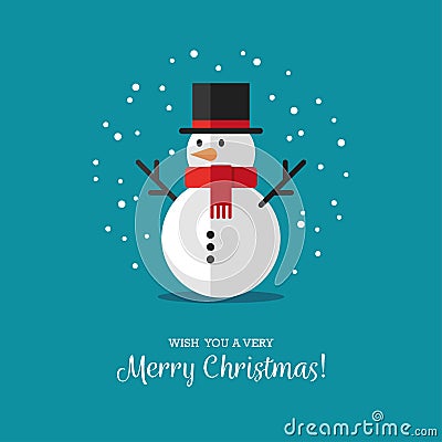 Flat snowman icon Vector Illustration