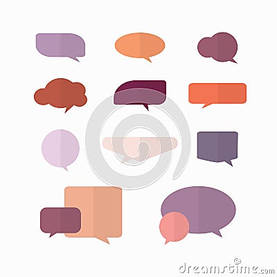 Flat speech bubble design icon set Cartoon Illustration