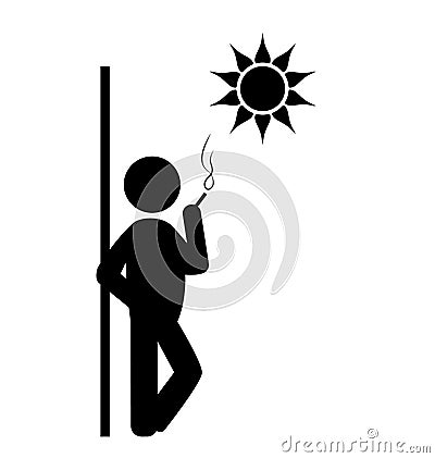 Flat spring rest smoking icon isolated on white Vector Illustration