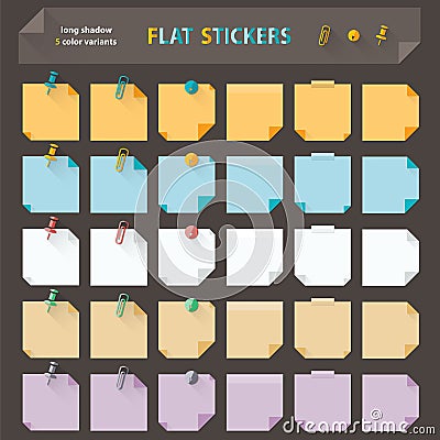 Flat stickers Cartoon Illustration