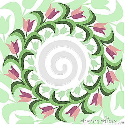 Flat stile floral background. Vector Illustration