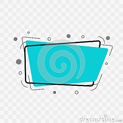 Flat Style Blue and Black Trendy Sign Banner Label Vector Illustration