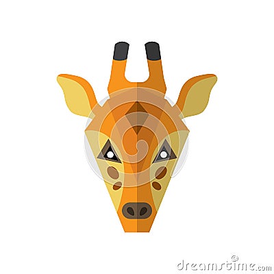 Flat style giraffe icon on a white background Vector Illustration