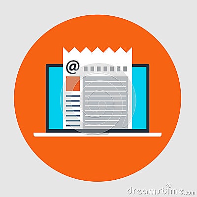 Flat style icon of Email Marketing concept Vector Illustration