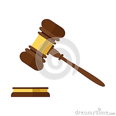 A wooden judge gavel, hammer of judge or auctioneer Stock Photo