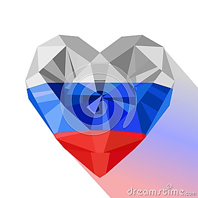 Flat style logo symbol of love Russia. Vector Illustration