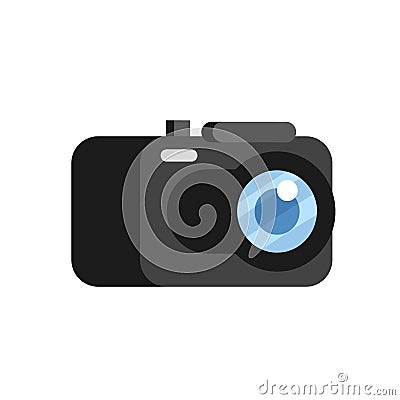 Flat style with long shadows, camera vector icon illustration. Vector Illustration