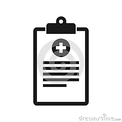 Flat style medical clipboard icon Vector Illustration