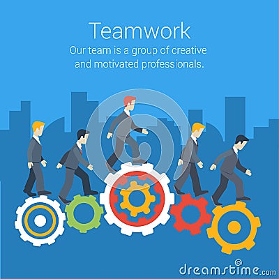 Flat style modern teamwork, workforce, staff infographic concept Vector Illustration