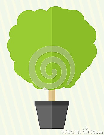 Flat style tree in a pot Stock Photo