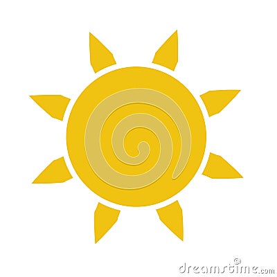 Flat sun icon. Sun pictogram. Template vector illustration. Vector Illustration