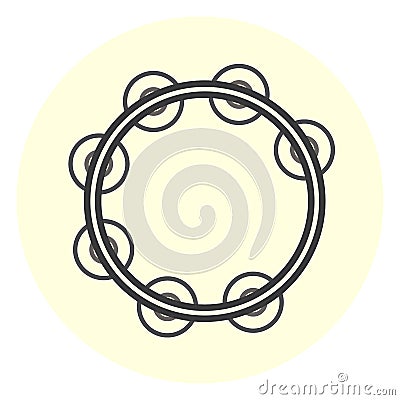 Flat tambourine icon Stock Photo