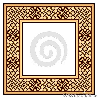 Flat template decorative frame. Celtic patterns. Vector Illustration