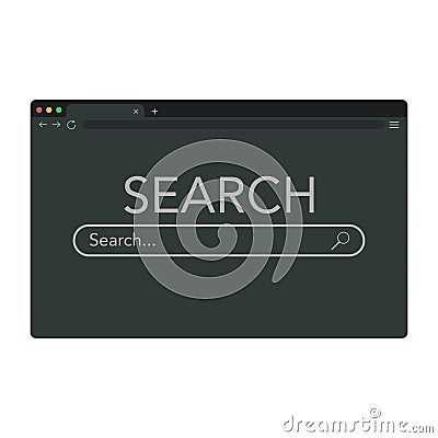 Flat template with window computer. Browser element Stock Photo