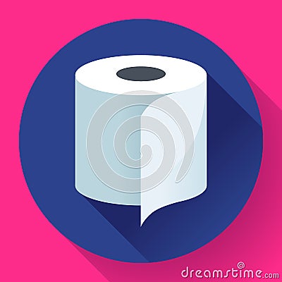 Flat Toilet Paper Icon Vector Illustration