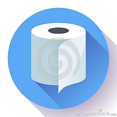 Flat Toilet Paper Icon Vector Illustration