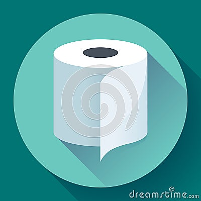 Flat Toilet Paper Icon Vector Illustration