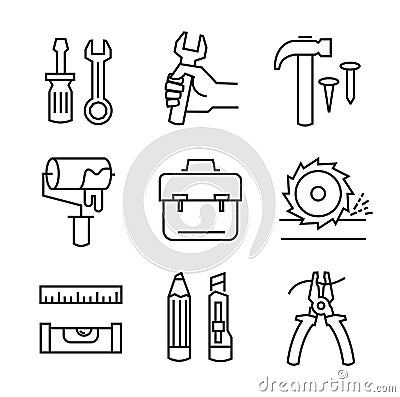 Flat tools repair Vector Illustration