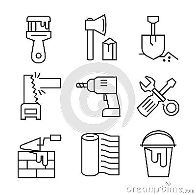 Flat tools repair Vector Illustration