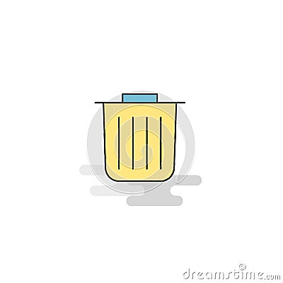 Flat Trash Icon. Vector Vector Illustration