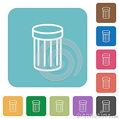 Flat trash icons on rounded square backgrounds Stock Photo