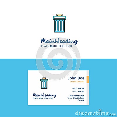 Flat Trash Logo and Visiting Card Template. Busienss Concept Logo Design Vector Illustration