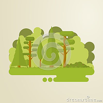 Flat trees Vector Illustration