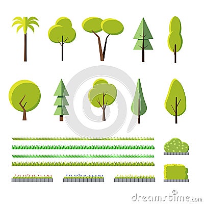 Flat trees set Vector Illustration