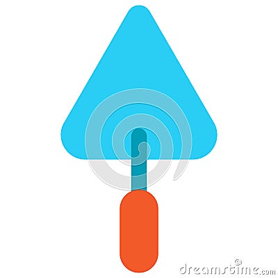 Flat Triangular Trowel Shovel Repair Tool Icon Vector Illustration