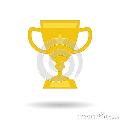 Flat trophy cup icon Vector Illustration