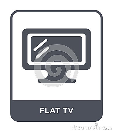 flat tv icon in trendy design style. flat tv icon isolated on white background. flat tv vector icon simple and modern flat symbol Vector Illustration