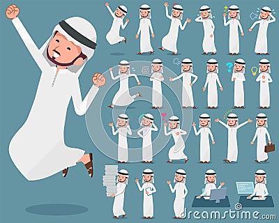 Flat type Arab man_1 Vector Illustration