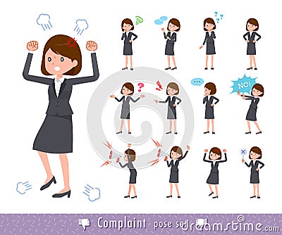 Flat type business women_Complaint Vector Illustration