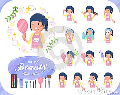 Flat type Childminder women_beauty Vector Illustration