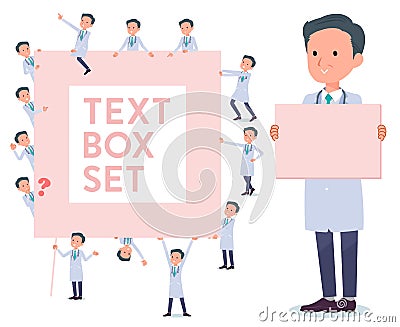 Flat type Doctor old man_text box Vector Illustration