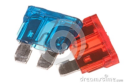 Flat Type Fuses Macro Isolated Stock Photo