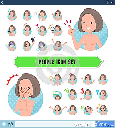 Flat type nude women_icon Vector Illustration