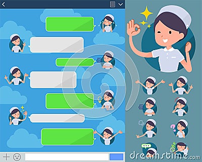 Flat type Nurse wear woman_sns Vector Illustration