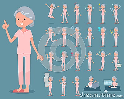 Flat type patient grandmother_1 Vector Illustration