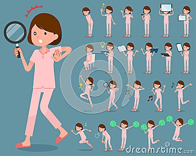 Flat type patient woman_2 Vector Illustration