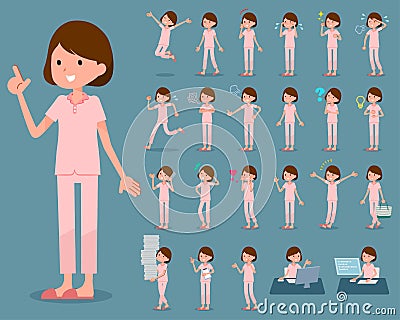 Flat type patient woman_1 Vector Illustration