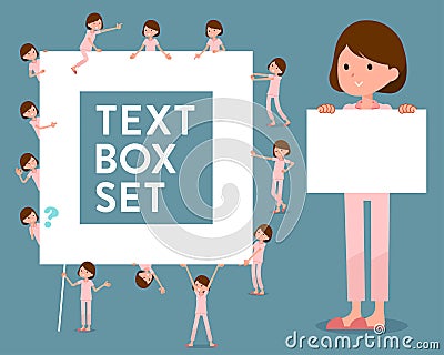 Flat type patient woman_text box Vector Illustration