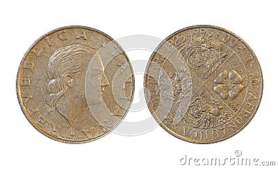 Countries` old coins, italy Stock Photo