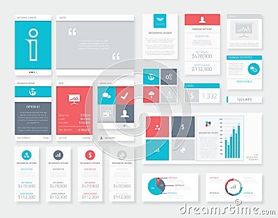 Flat Ui Infographics Vector Kit. Mobile Data Visualization Pack. Vector Illustration