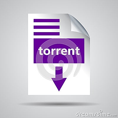 flat ultra violet torrent format download icon on a grey backgro Vector Illustration