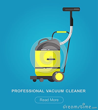 Flat vacuum cleaner icon with long shadows. Vector illustration. Vector Illustration