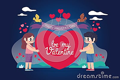 flat valentine day background design vector illustration design vector illustration Vector Illustration