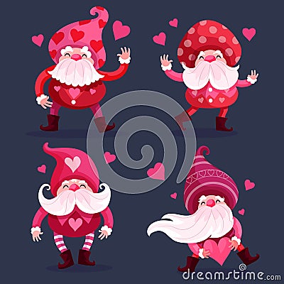flat valentine day gnomes collection design vector illustration design vector illustration Vector Illustration
