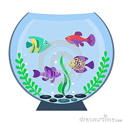 Flat vector aquarium Vector Illustration